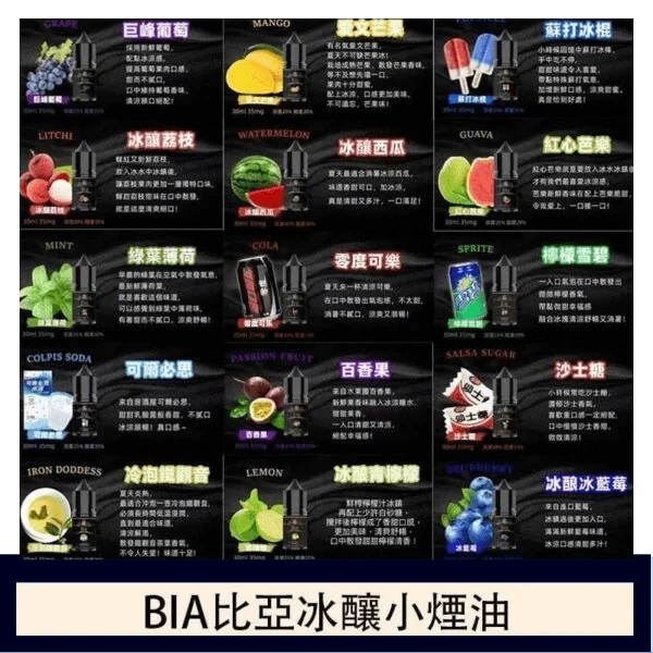 【丁濃度可選】比亞冰讓電子煙煙油 | BIA 35ml/0mg | 35ml/50mg 小煙油:圖片 2